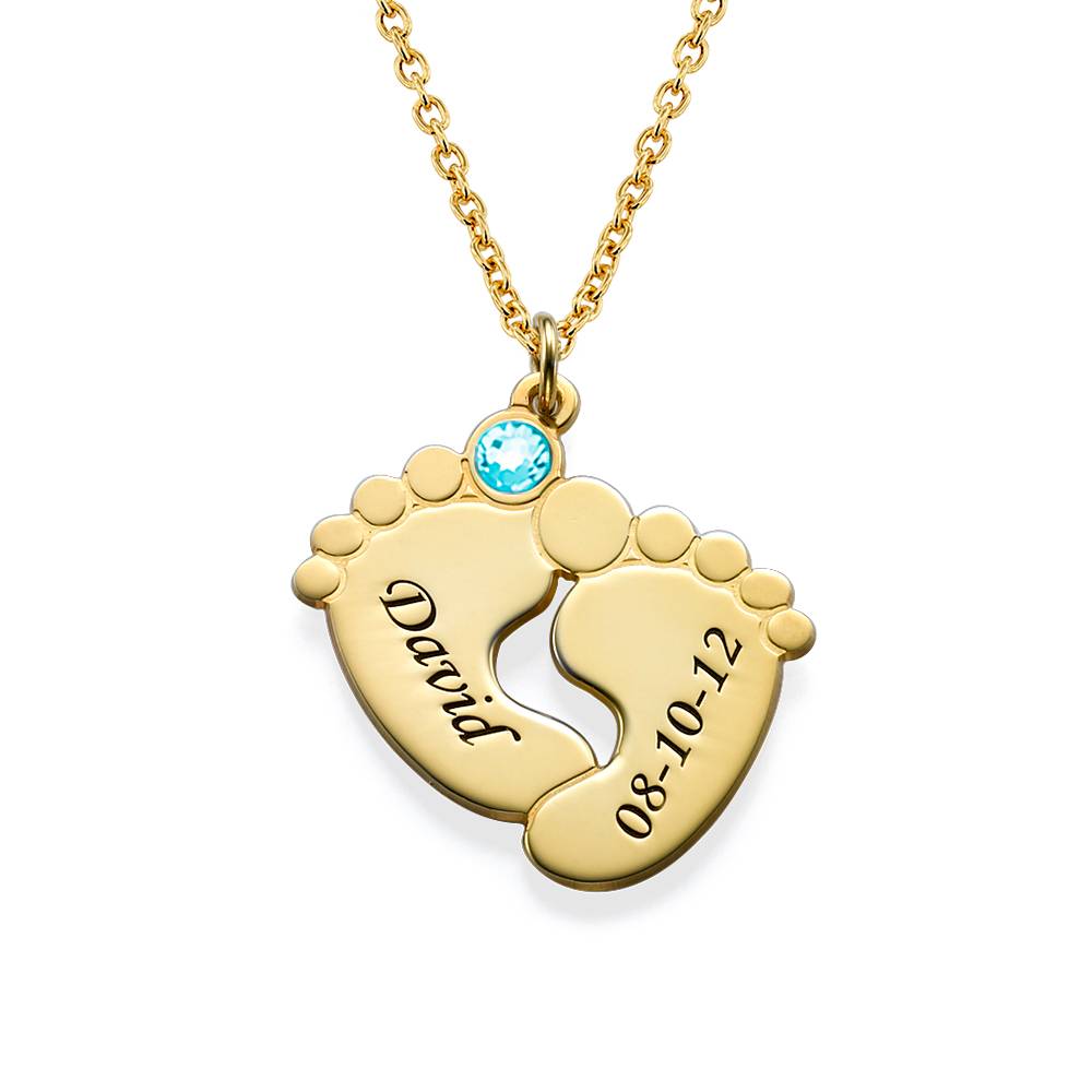 Personalized Baby Feet Necklace in Gold Vermeil