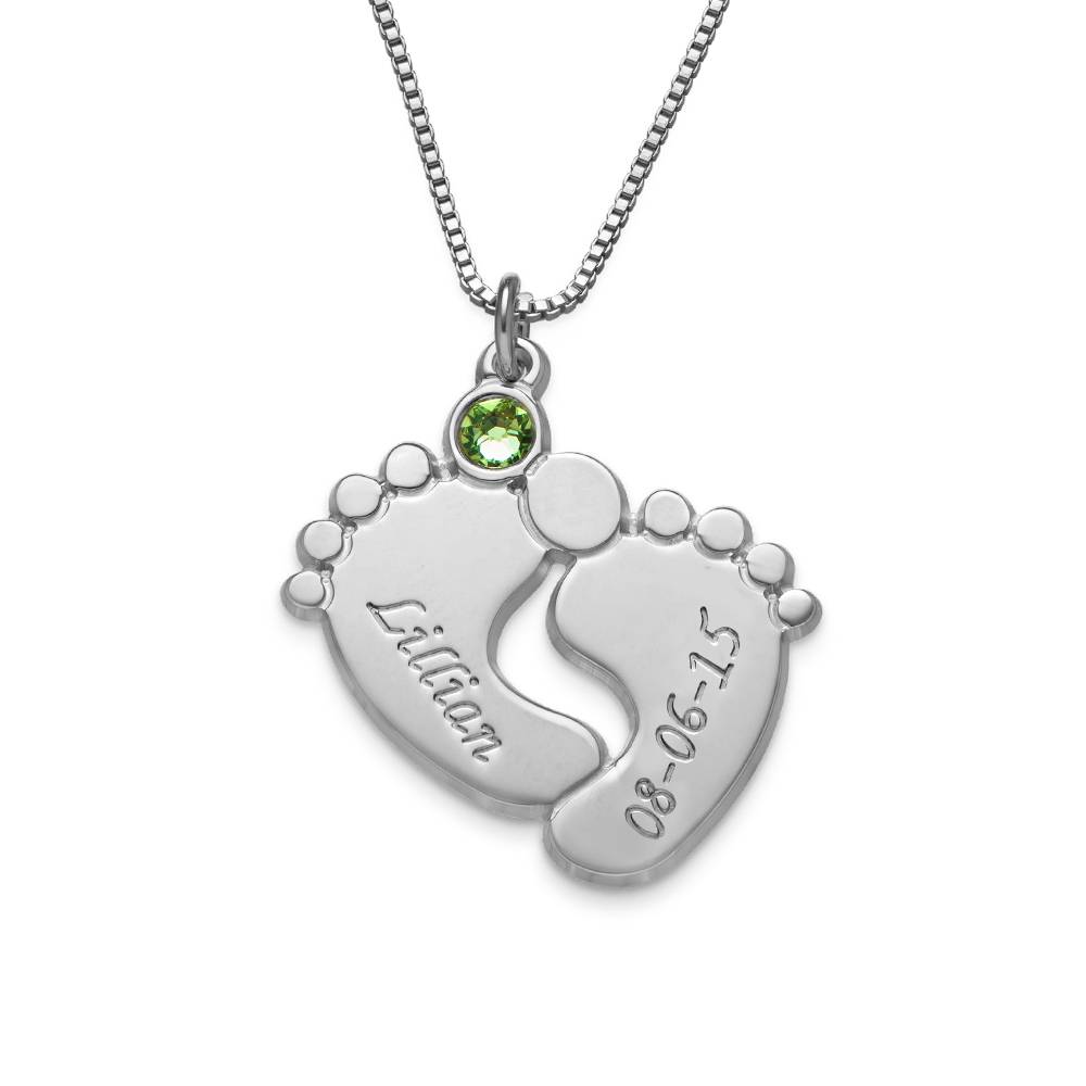 Personalized Baby Feet Necklace - Mom Necklace - Push Present for Her - New Mom Birthday Gift - Gift Ideas for Wife - First Time mom Gift