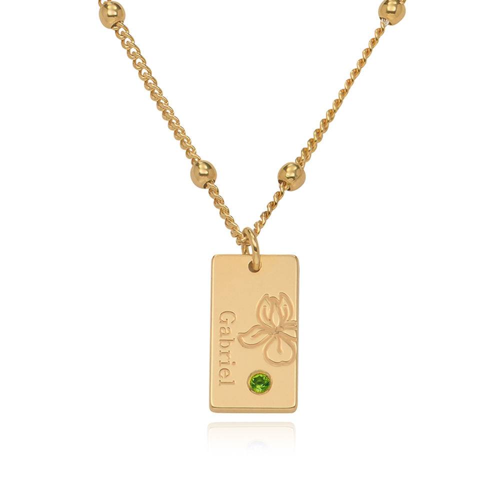 Blossom Birth Flower & Stone Necklace in Gold Plating