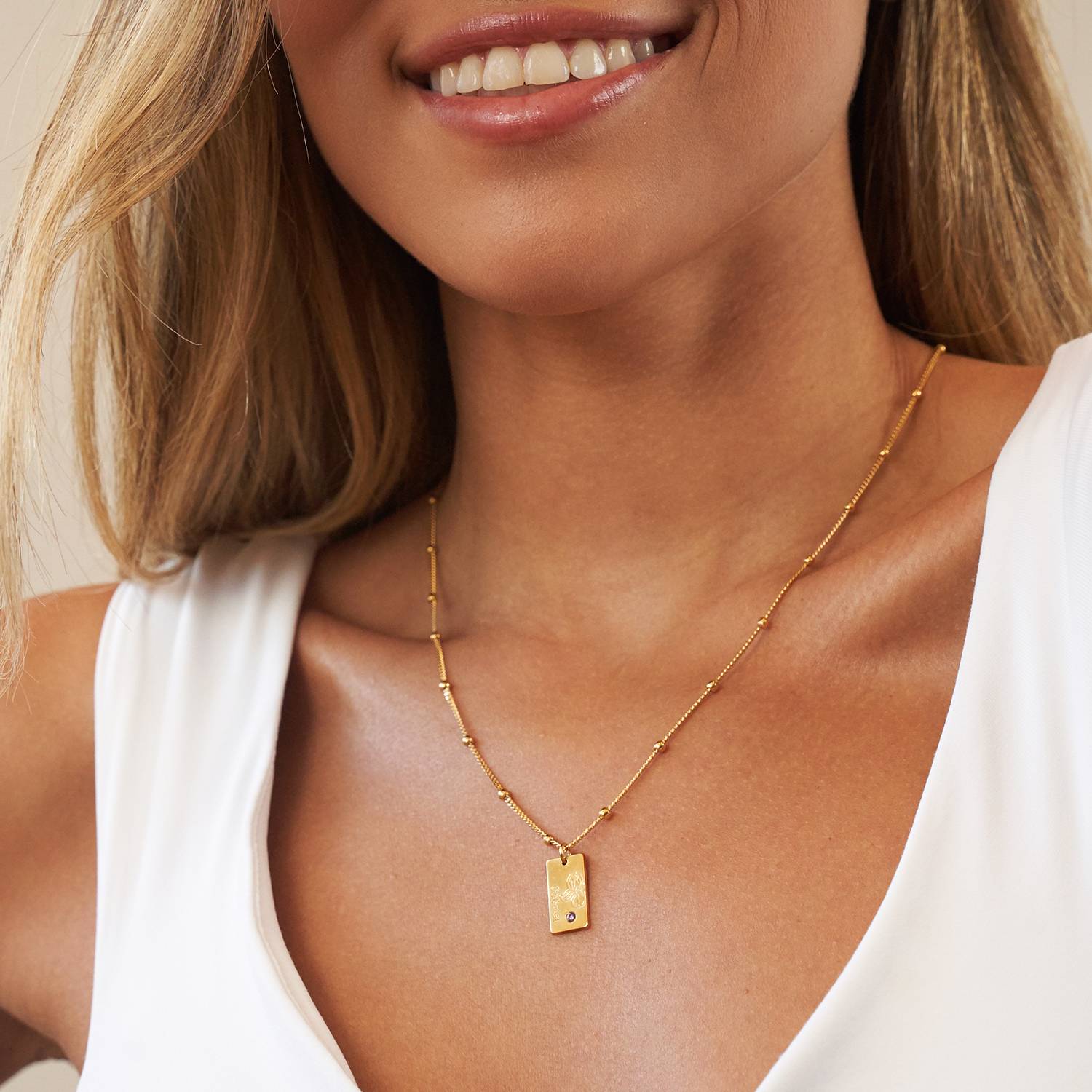 Blossom Birth Flower & Stone Necklace in Gold Plating