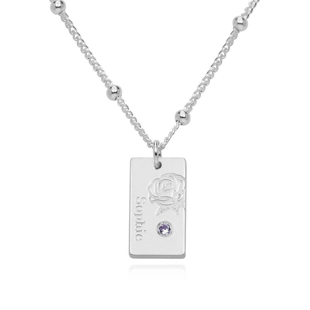 Blossom Birth Flower & Stone Necklace in Sterling Silver