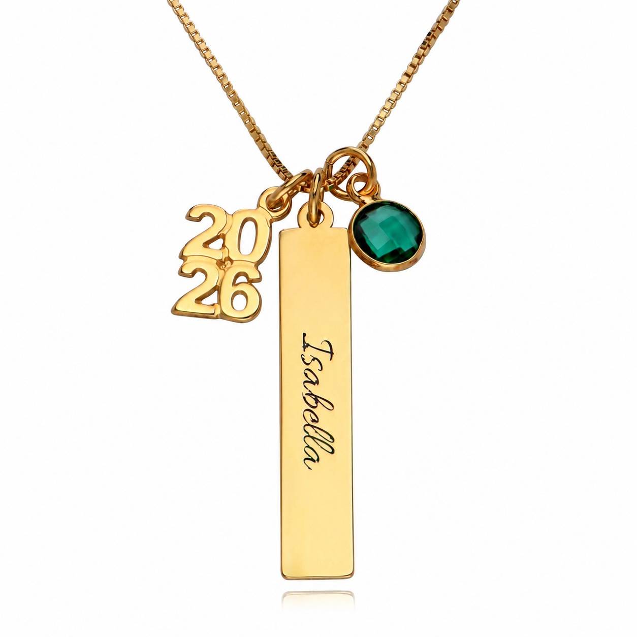 Personalized Charms Graduation Necklace in Gold Plating - Graduation Gift