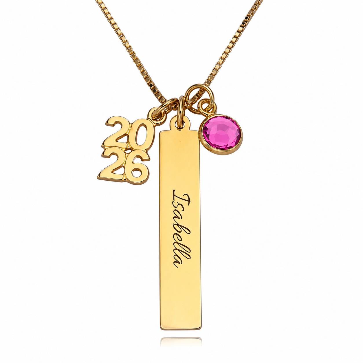 Personalized Charms Graduation Necklace in Gold Vermeil - Graduation Gift