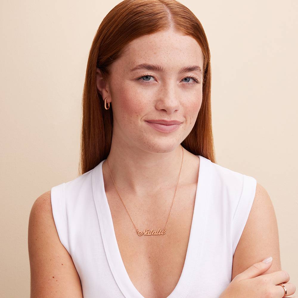 Personalized Classic Name Necklace in 18k Rose Gold Plated Sterling Silver - Best Birthday Gifts for Her