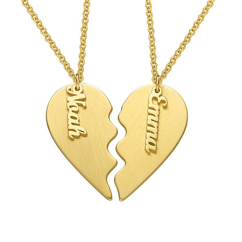 Personalized Couple Heart Necklace in Gold Plating