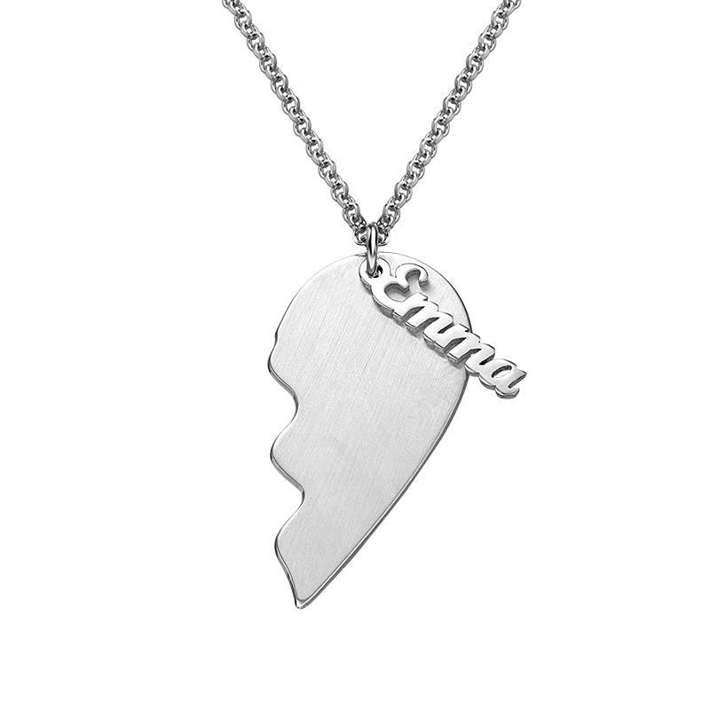 Personalized Couple Heart Necklace in Silver