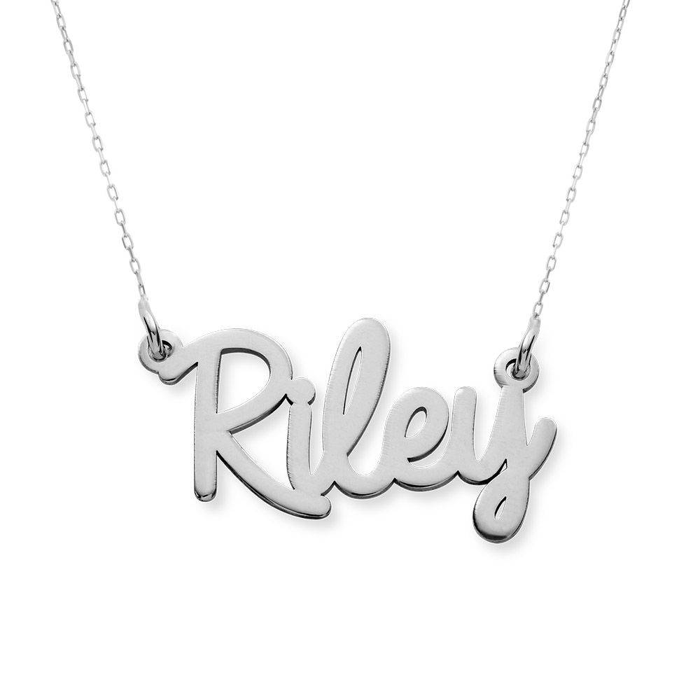 Personalized Cursive Name Necklace in 10K White Gold