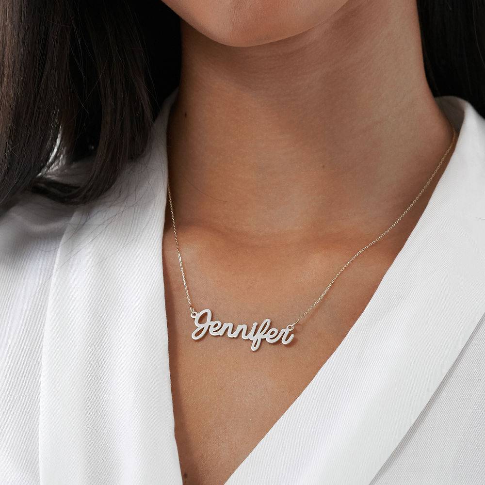 Gifts Ideas for Her - Personalized Cursive Name Necklace in 14K White Gold - Personalized Name Necklace