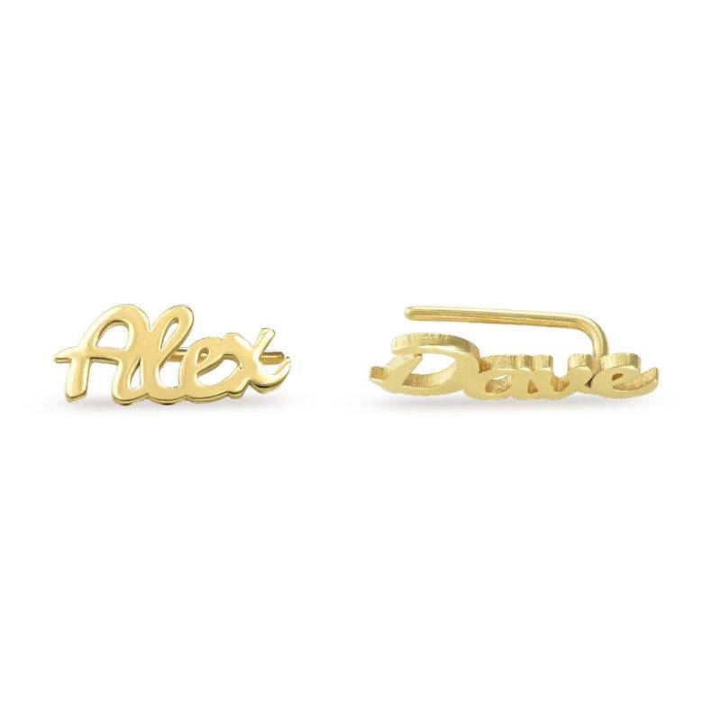 Personalized Ear Climbers with 18K Gold Plating - Gifts for Her
