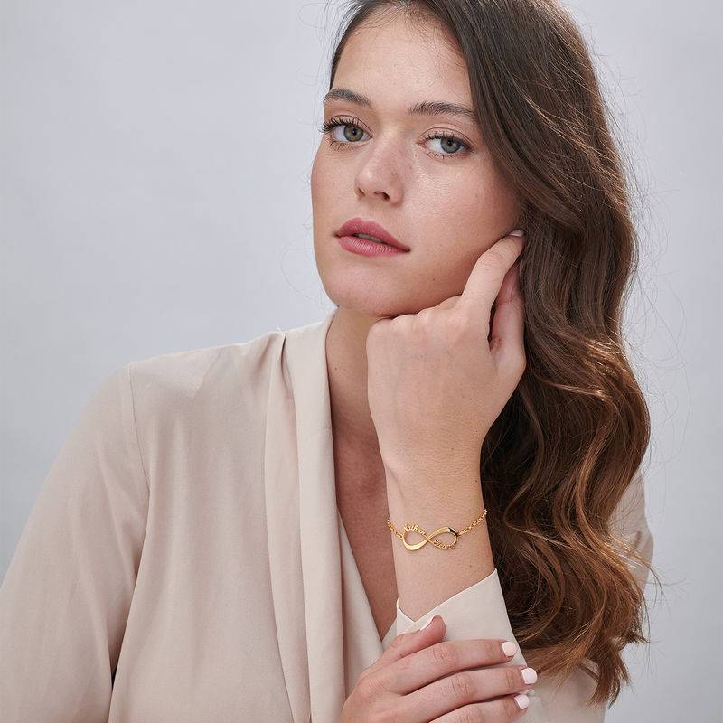Personalized Infinity Bracelet in 18k Gold Vermeil with Diamond