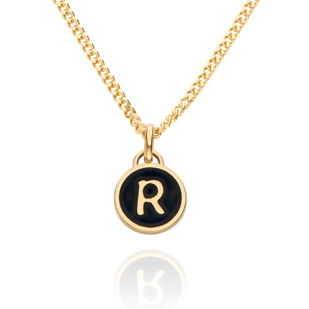 Personalized Token Enamel Necklace in 18K Gold Plating
