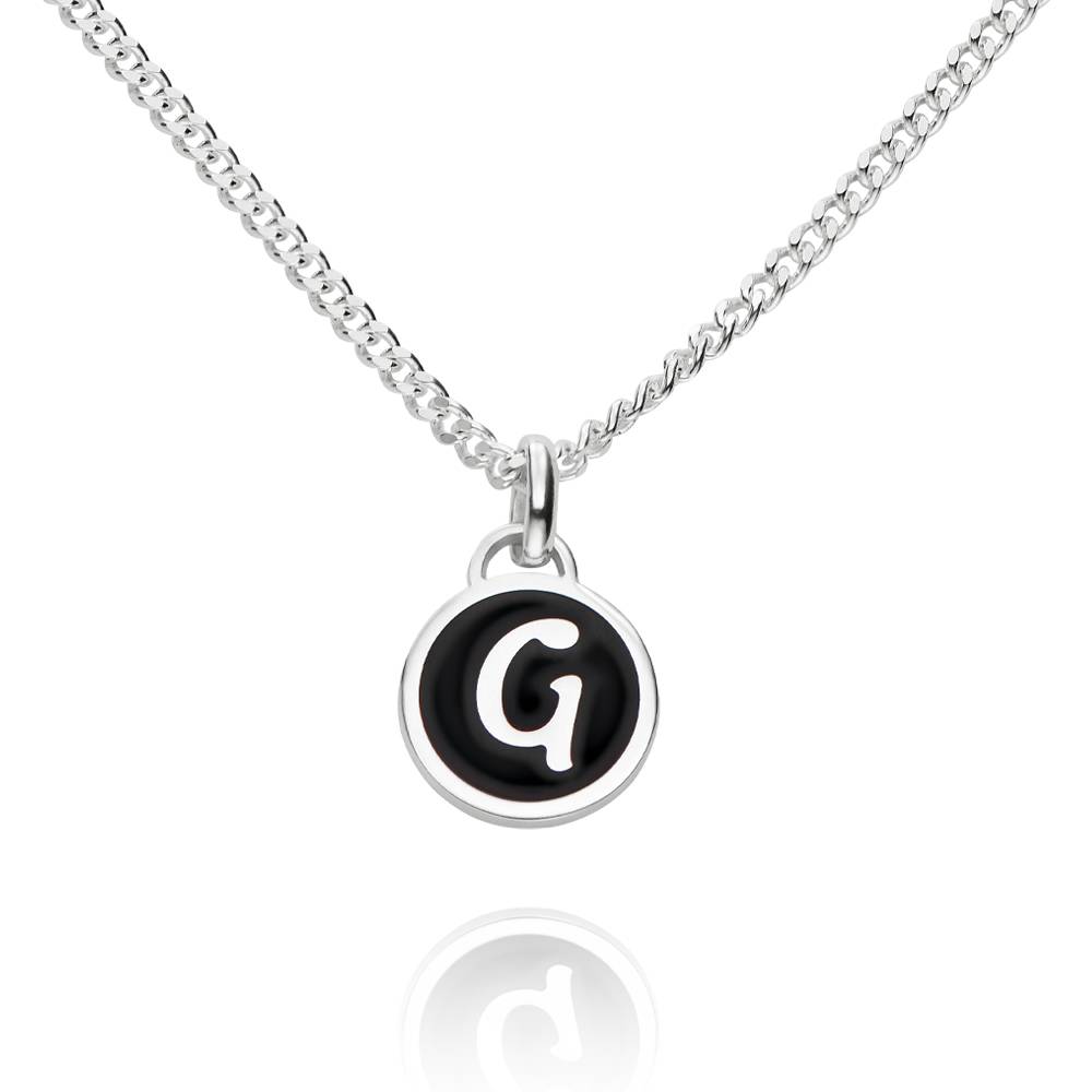 Personalized Token Enamel Necklace in Sterling Silver