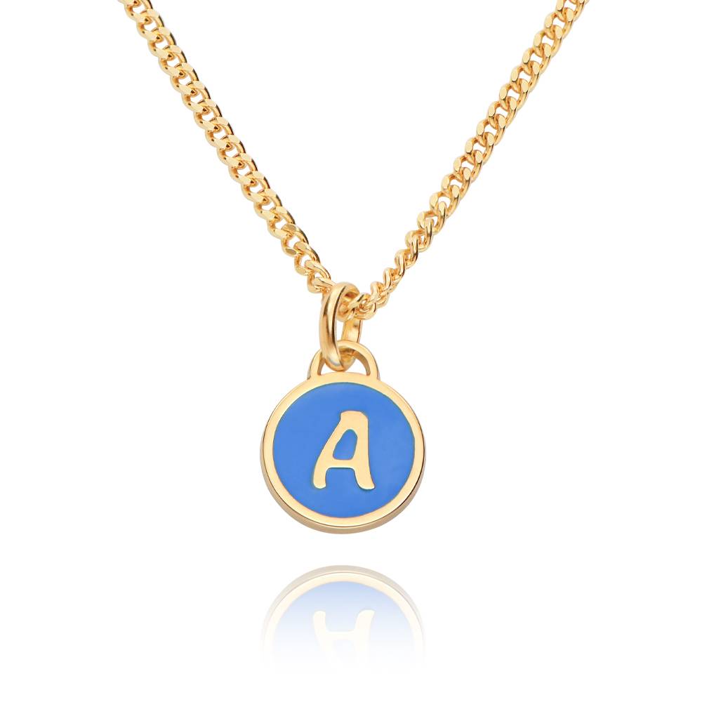 Personalized Token Enamel Necklace in 18K Gold Vermeil