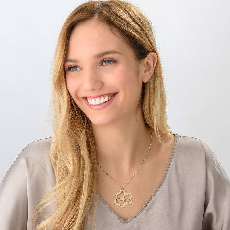 Personalized Triple Heart Necklace in 18k Gold Vermeil