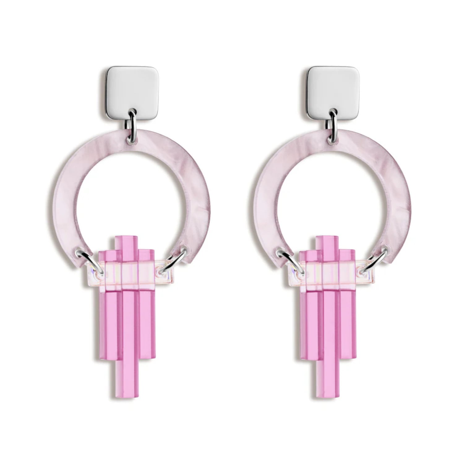 Petite Art Deco Chandeliers - Mauve Pearl & Heather