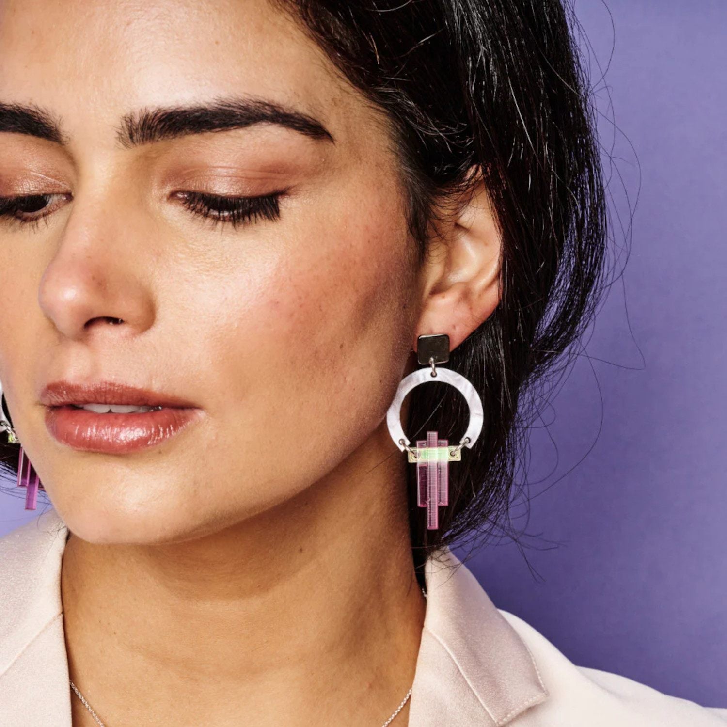 Petite Art Deco Chandeliers - Mauve Pearl & Heather