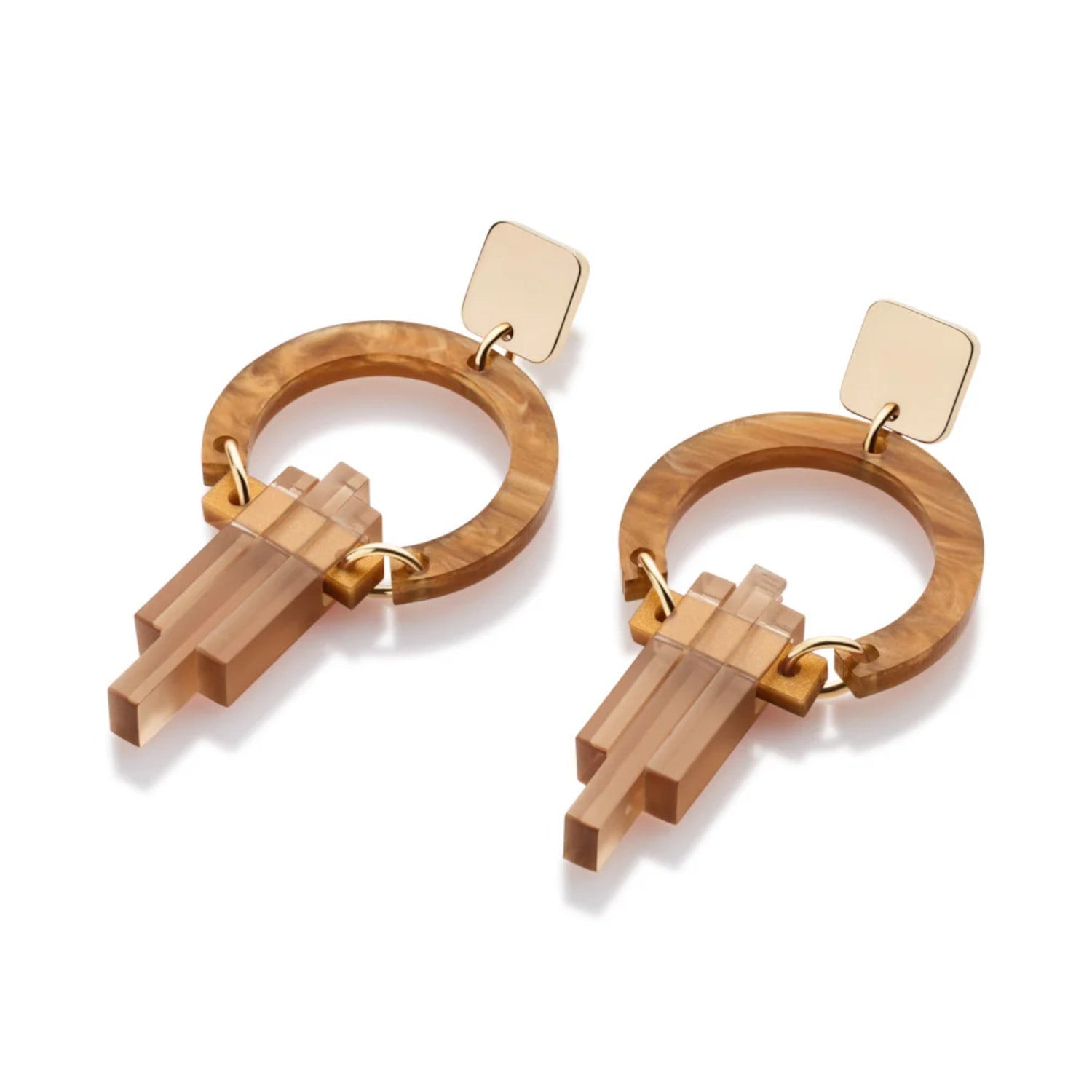 Petite Art Deco Chandeliers - Mocha & Champagne