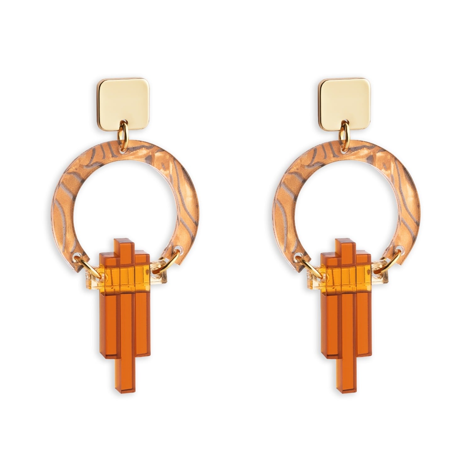 Petite Art Deco Chandeliers - Tiger Shell