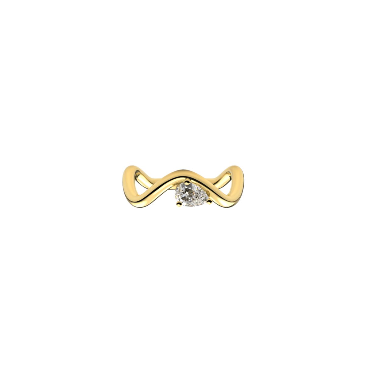 BOLD PETITE COMETE PEAR DIAMOND RING