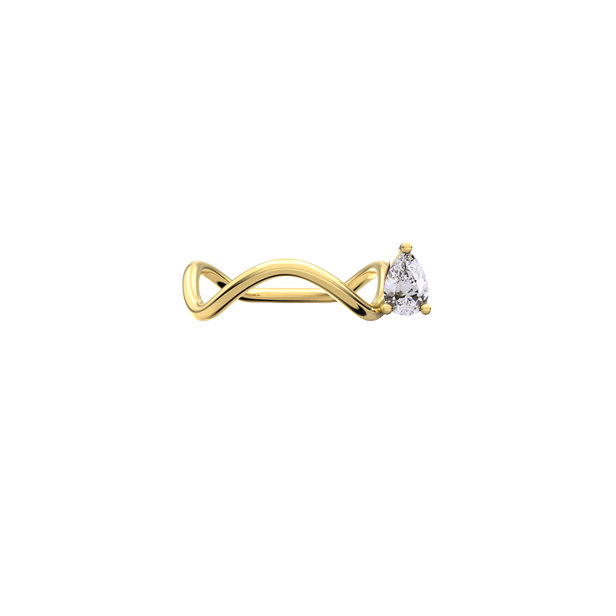 PETITE COMETE PEAR DIAMOND RING