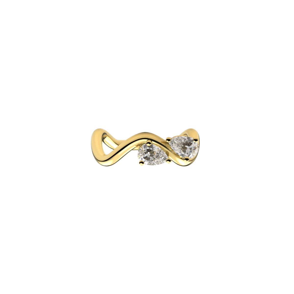 BOLD PETITE COMETE DOUBLE PEAR DIAMOND RING