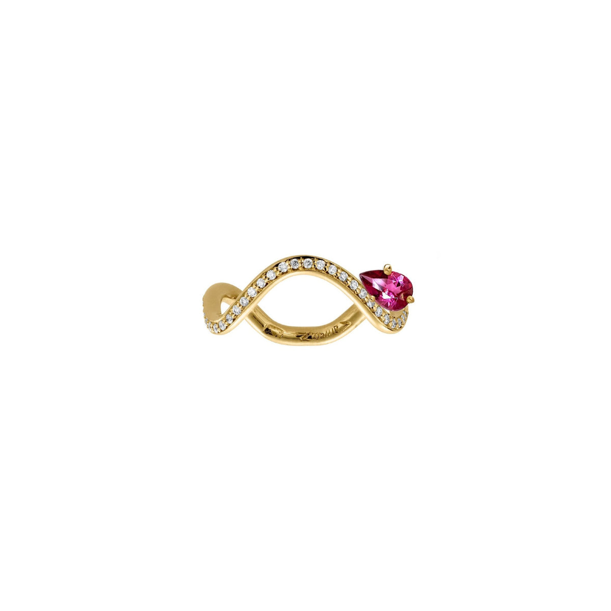 PETITE COMETE PAVÉ PINK TOURMALINE STELLA RING