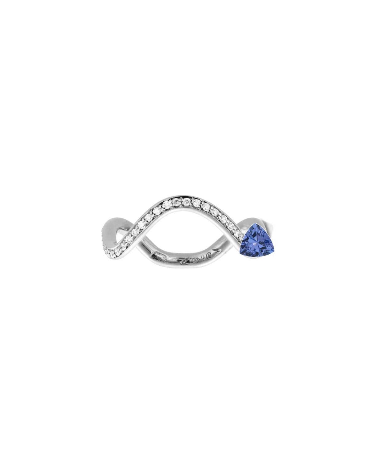 PETITE COMETE PAVÉ STONE RING WHITE