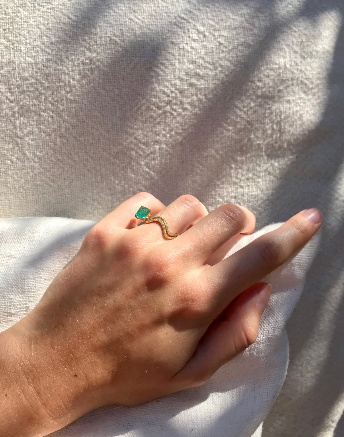 DOUBLE PAVÉ PETITE COMETE STONE RING