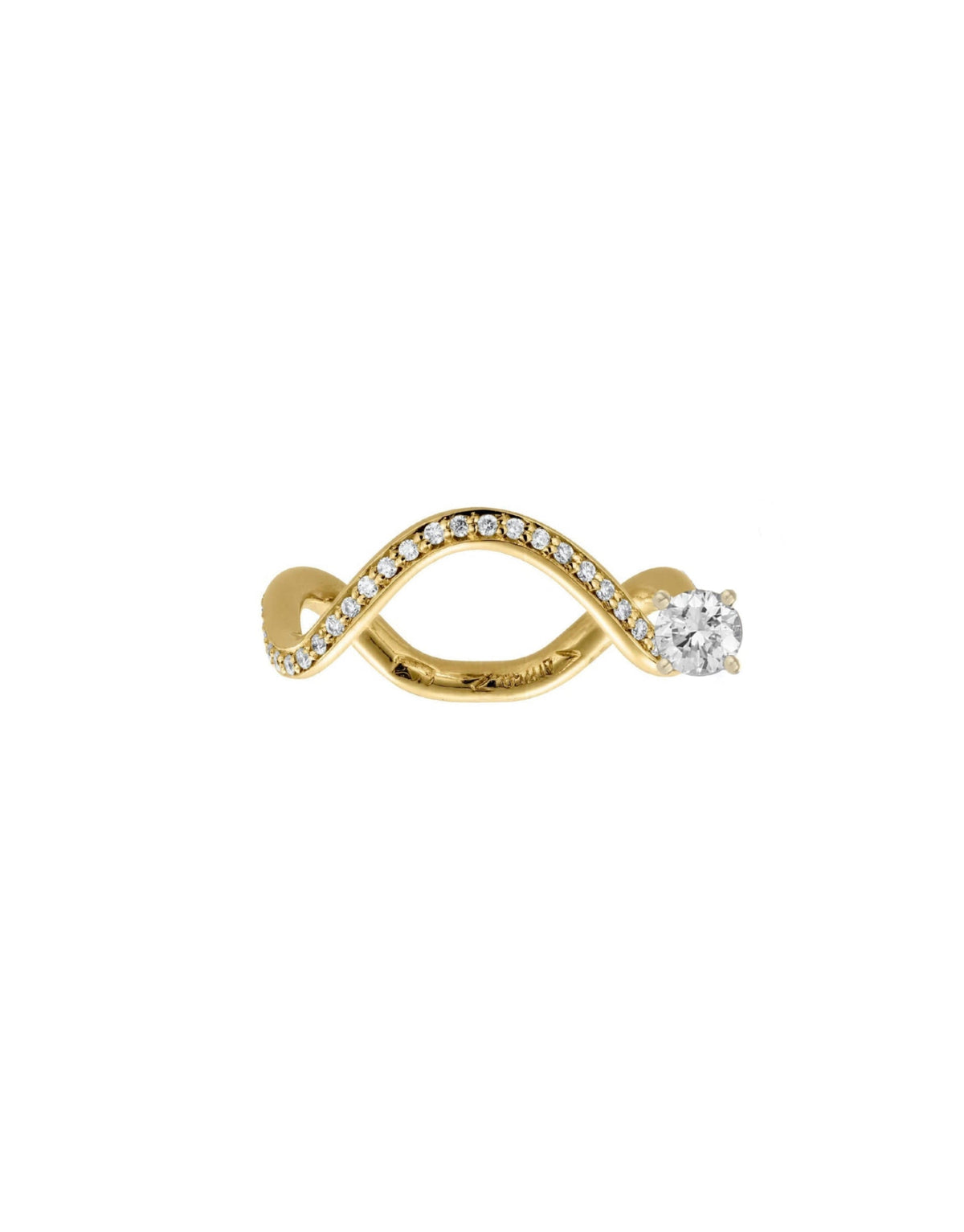 PETITE COMETE PAVÉ ROUND DIAMOND RING