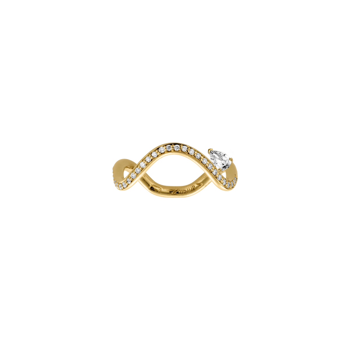 PETITE COMETE PAVÉ PEAR DIAMOND STELLA RING