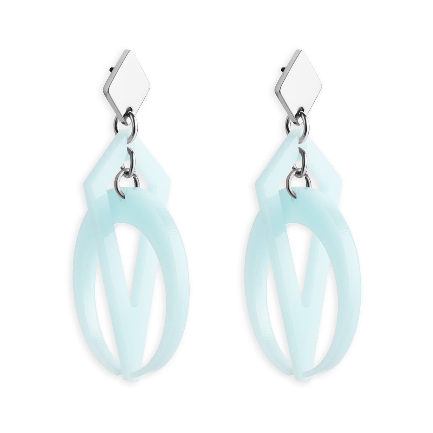 Petite Crescent Hoops - Island Blue