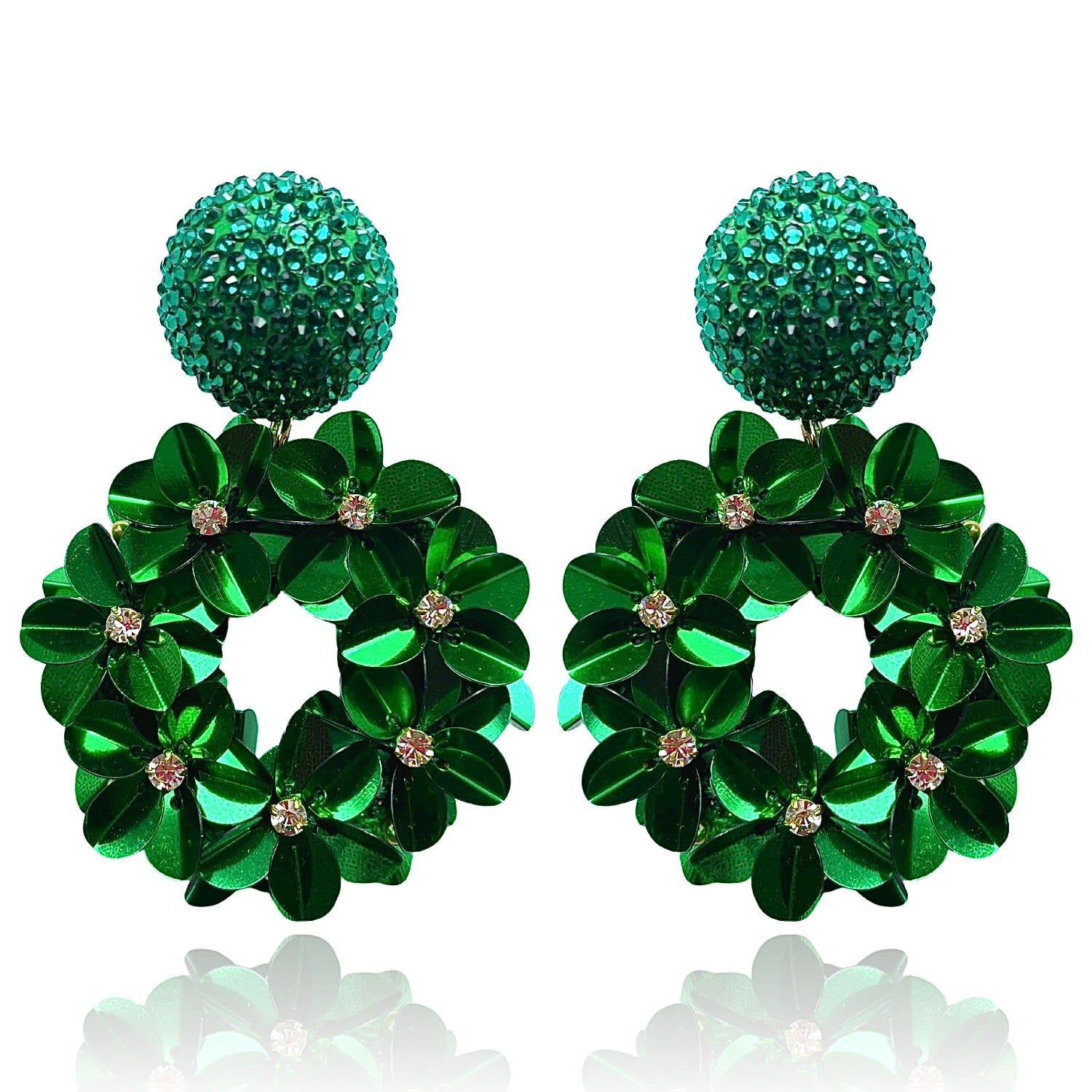 Petite Yasmine Hoops Emerald