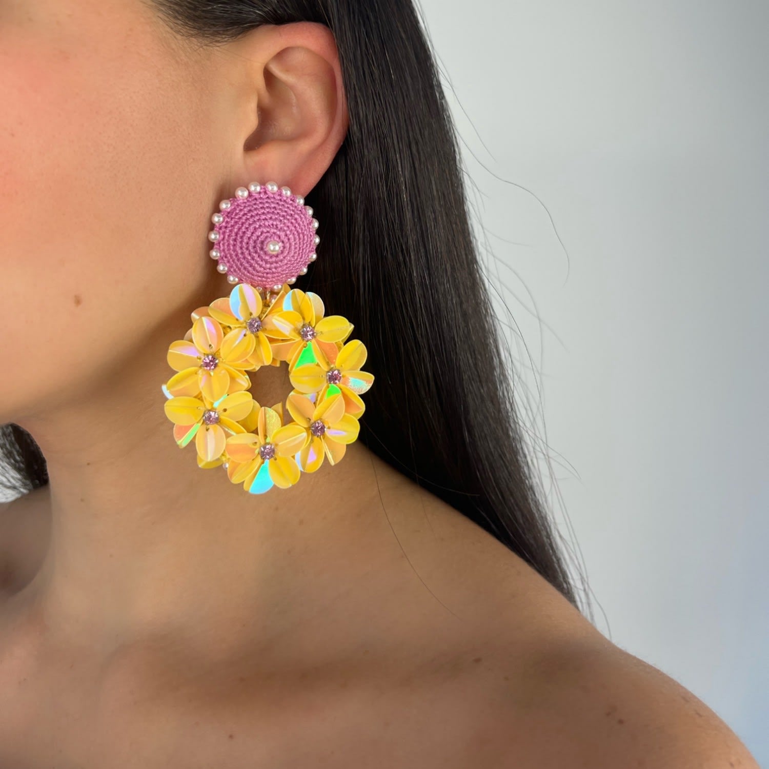 Petite Yasmine Hoops Yellow