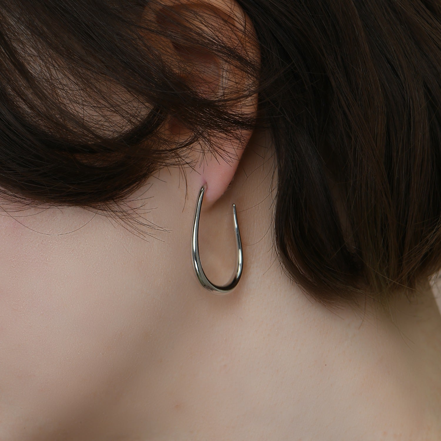 Sterling Silver Shiel Hoop Drop Earrings