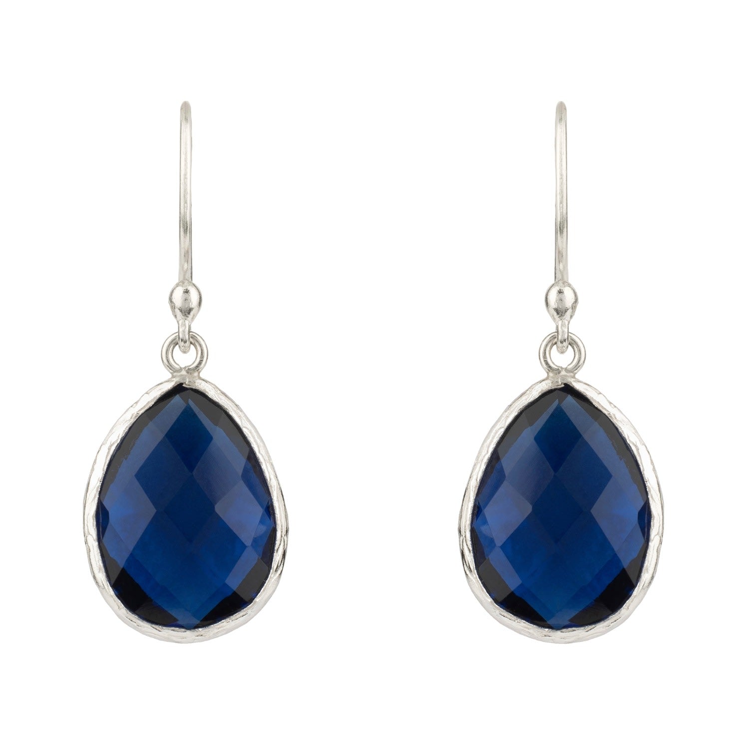 Petite Drop Earrings Sapphire Hydro Silver