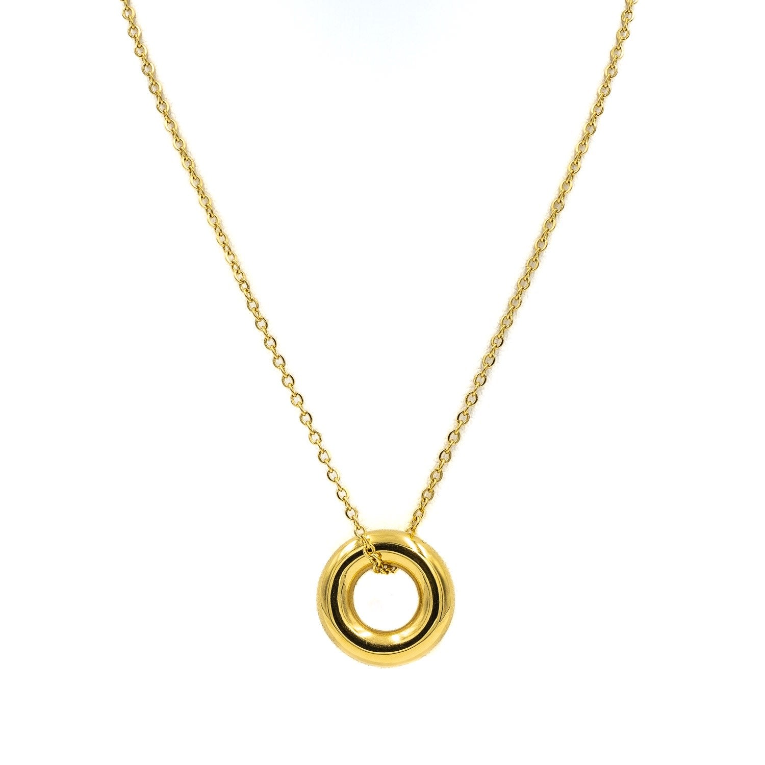 Gold Circle Diamanté Necklace