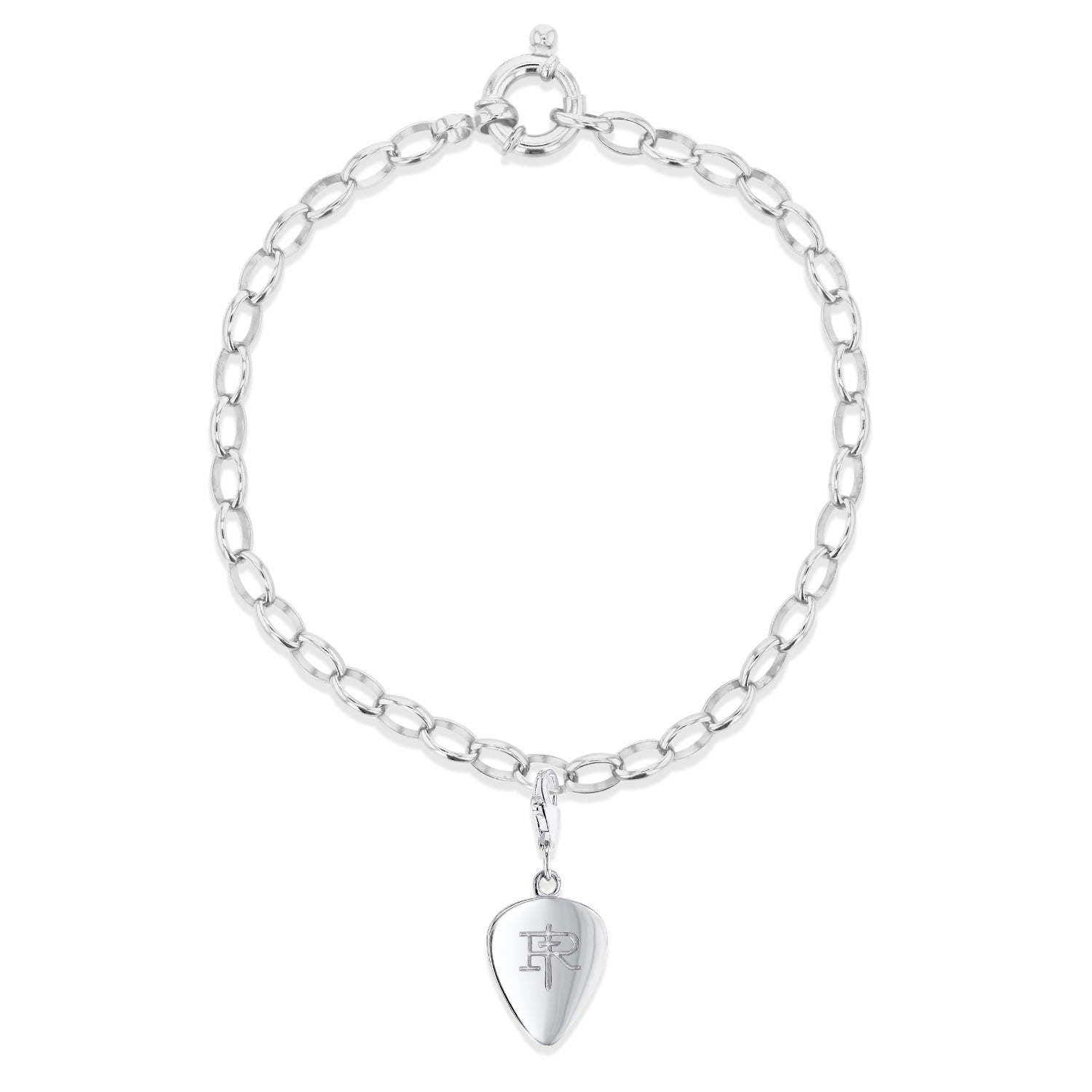 Plectrum Charm Belcher Bracelet Sterling Silver