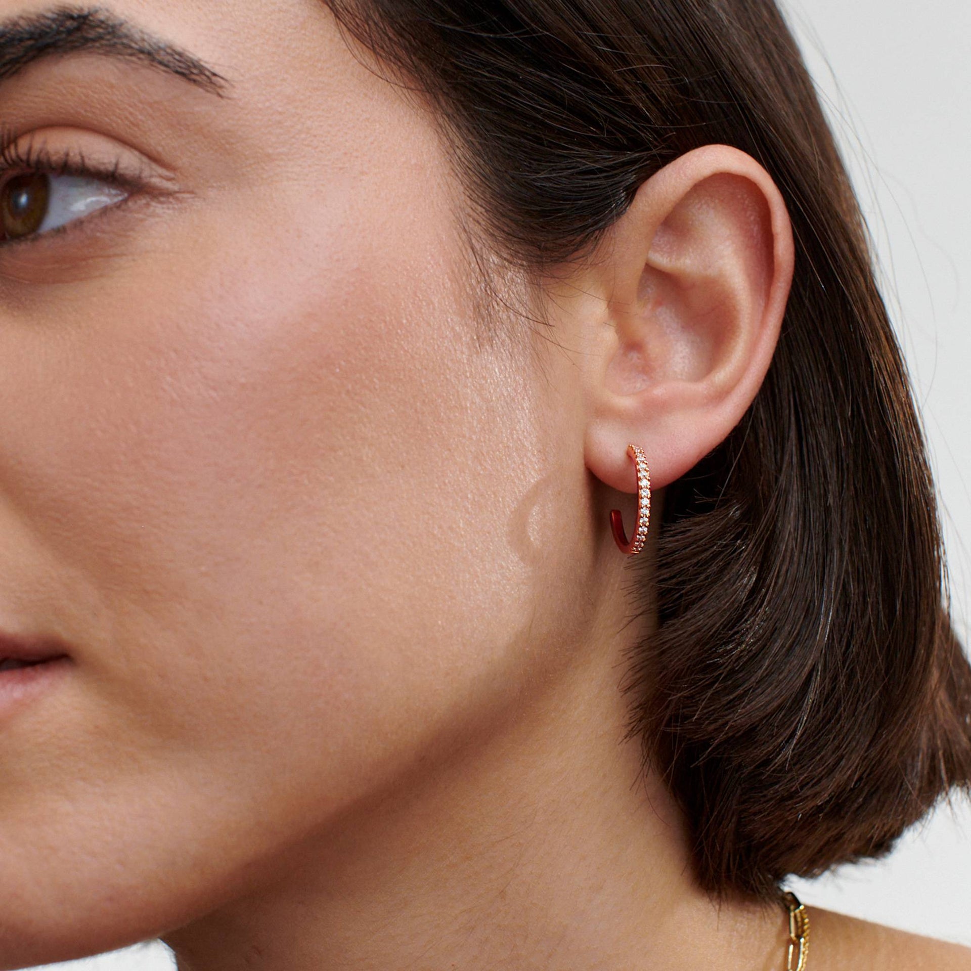 Phoebe Huggies in 18K Rose Gold Plating