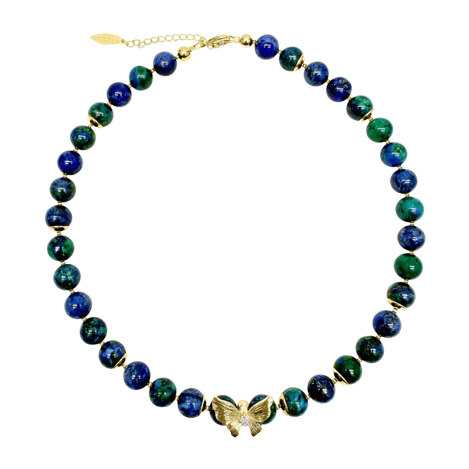 Phoenix Lapis With Butterfly Pendant Necklace