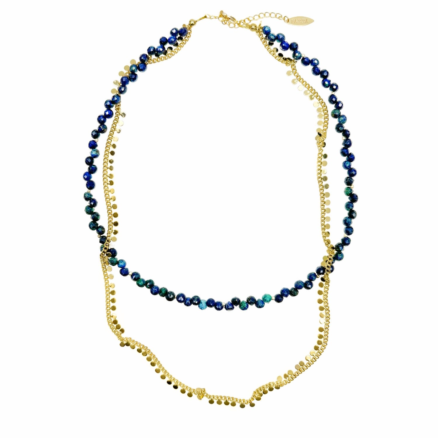 Phoenix Lapis With Chain Double Layers Necklace