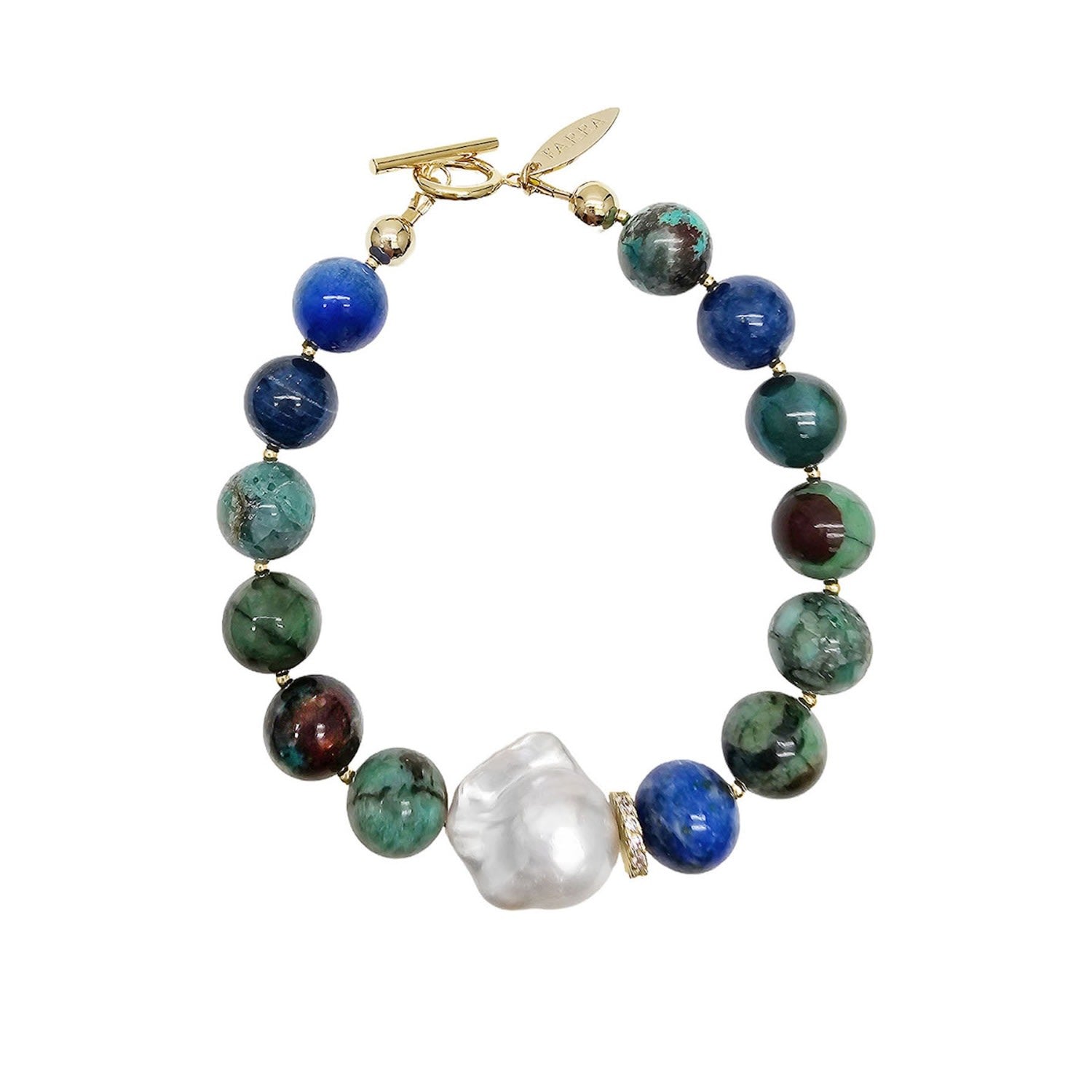 Phoenix Malachite With Baroque Pearls Bracelet