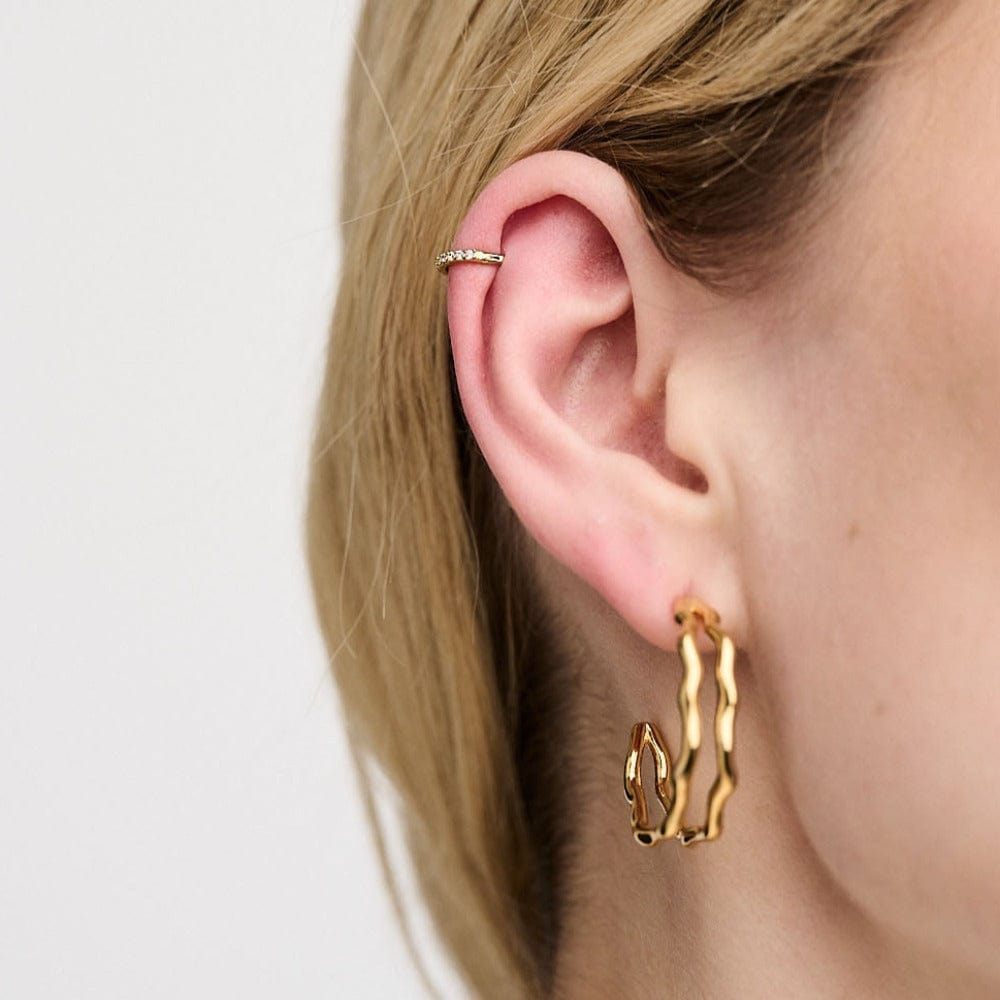 Crystal Pavé Clicker Hoop 8mm - Gold