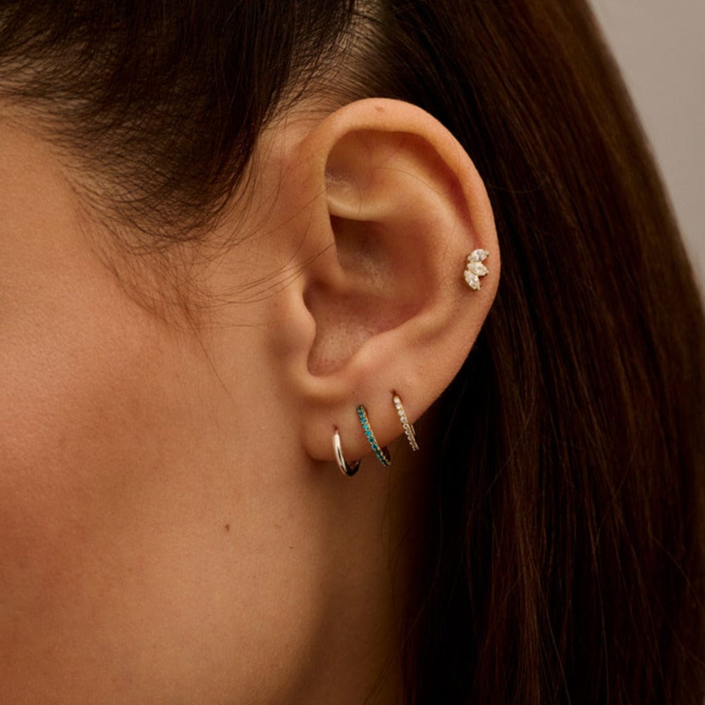 Emerald Pavé Clicker Hoop 8mm