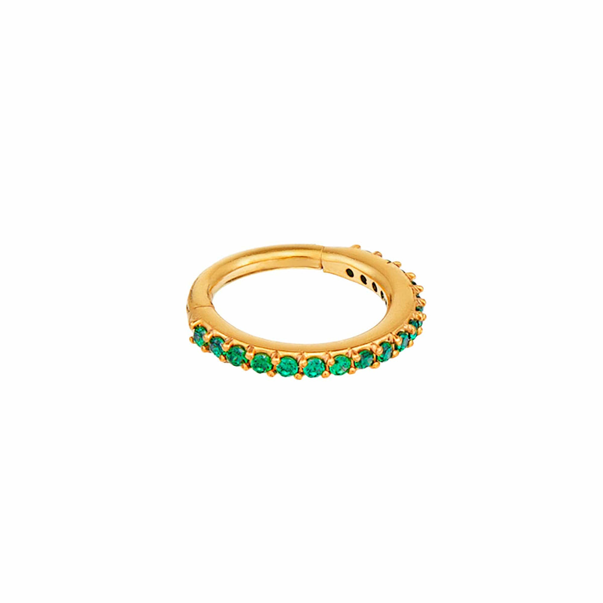 Emerald Pavé Clicker Hoop 8mm