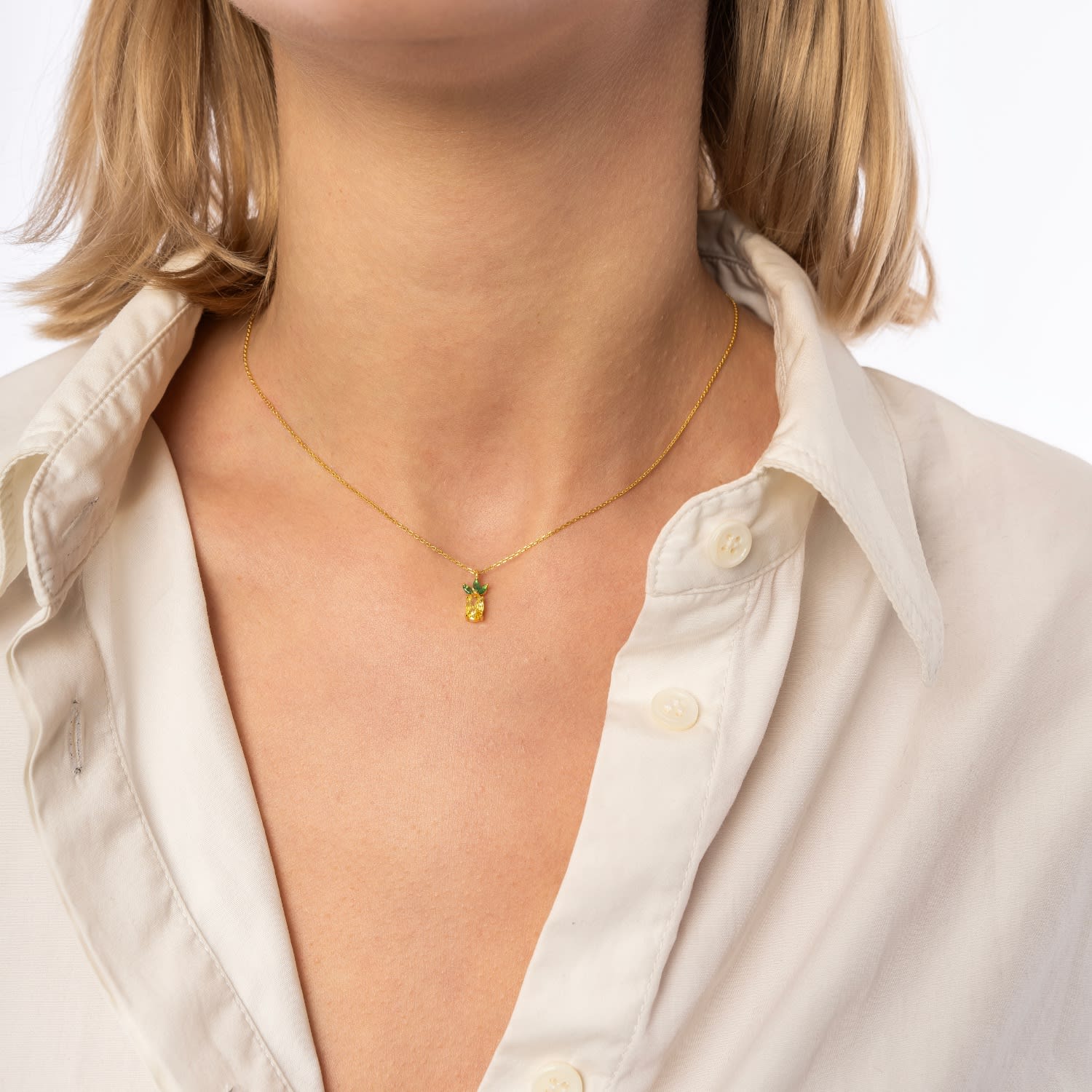 Pineapple Sterling Silver Necklace