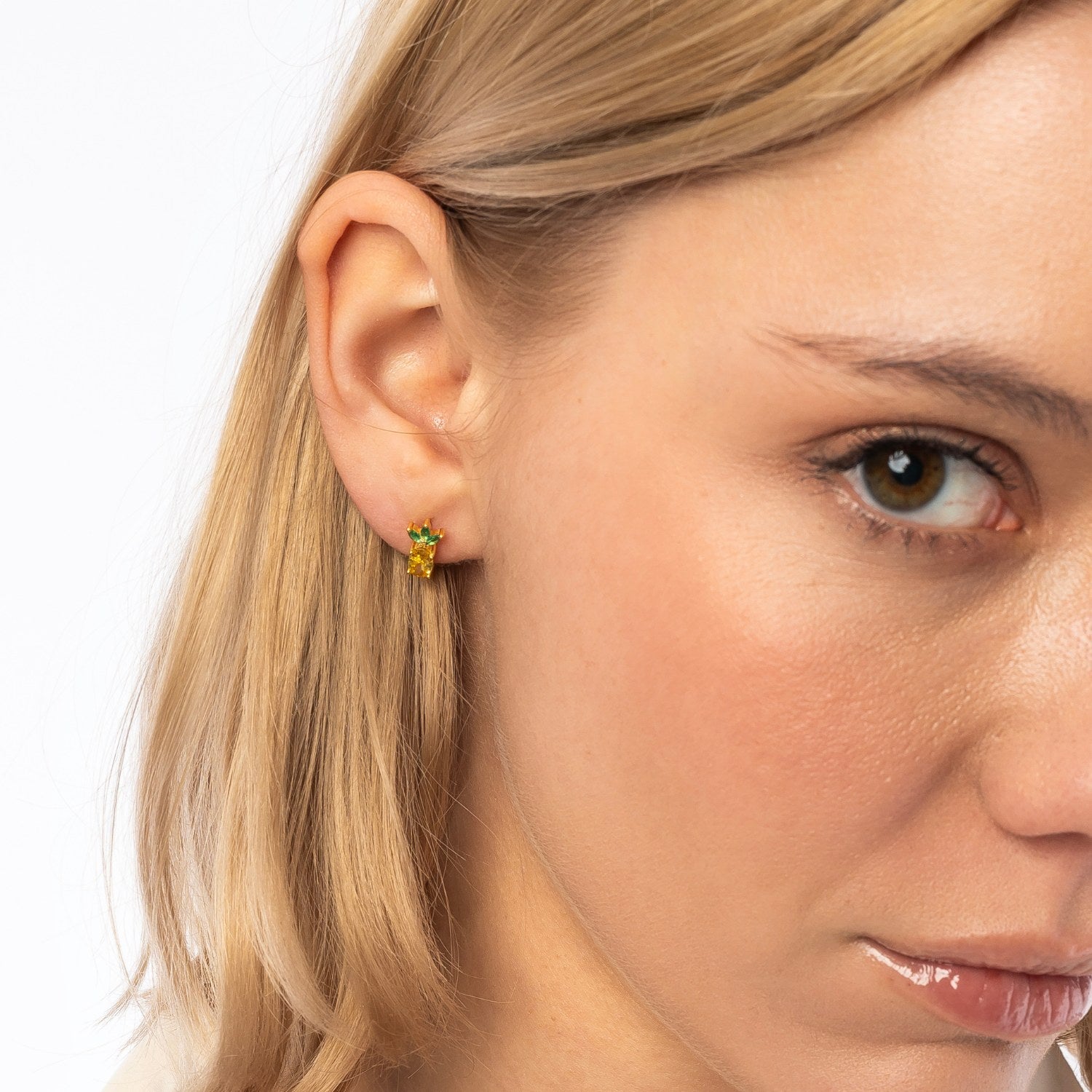 Pineapple Sterling Silver Stud Earring