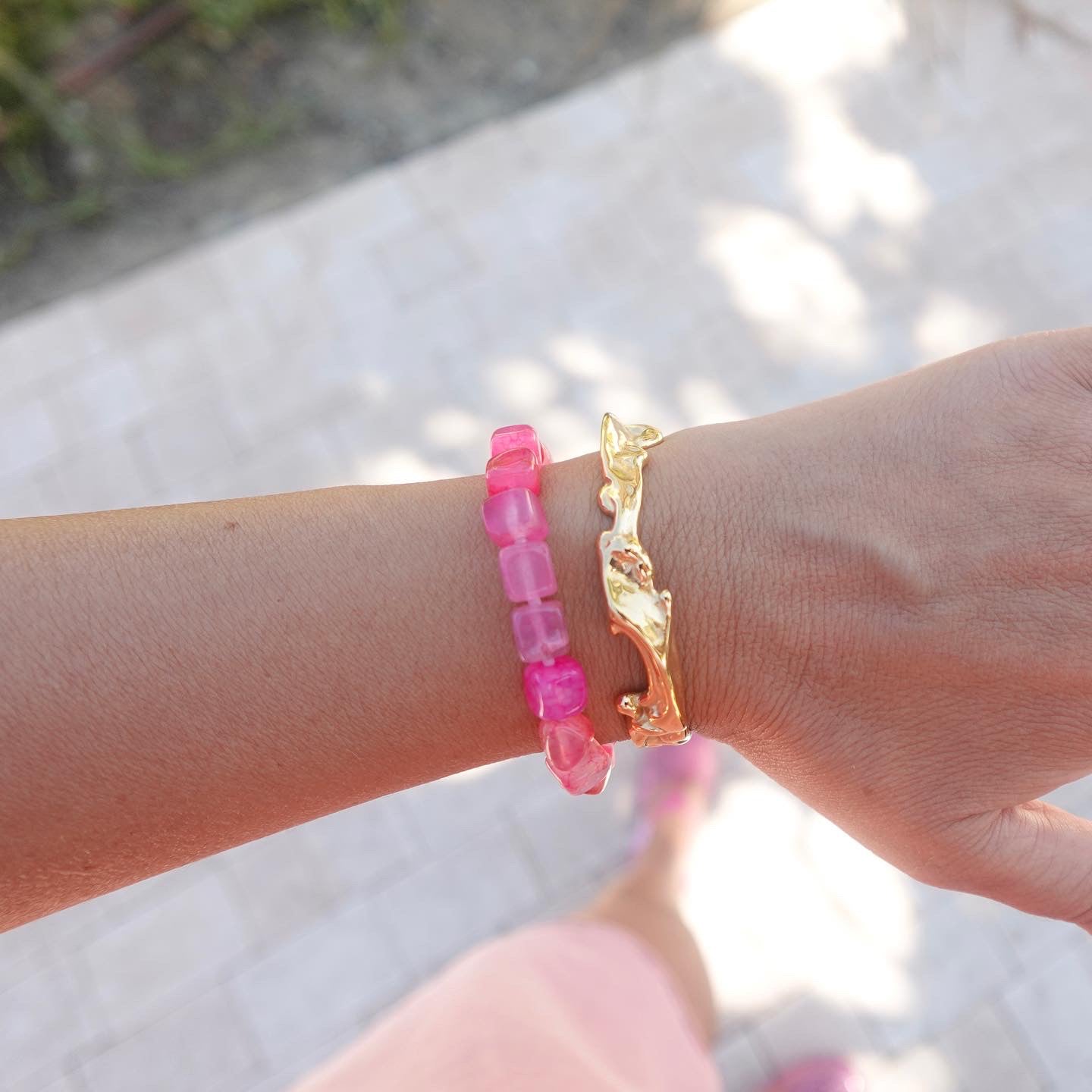 Pink Agate Bracelet Kendall