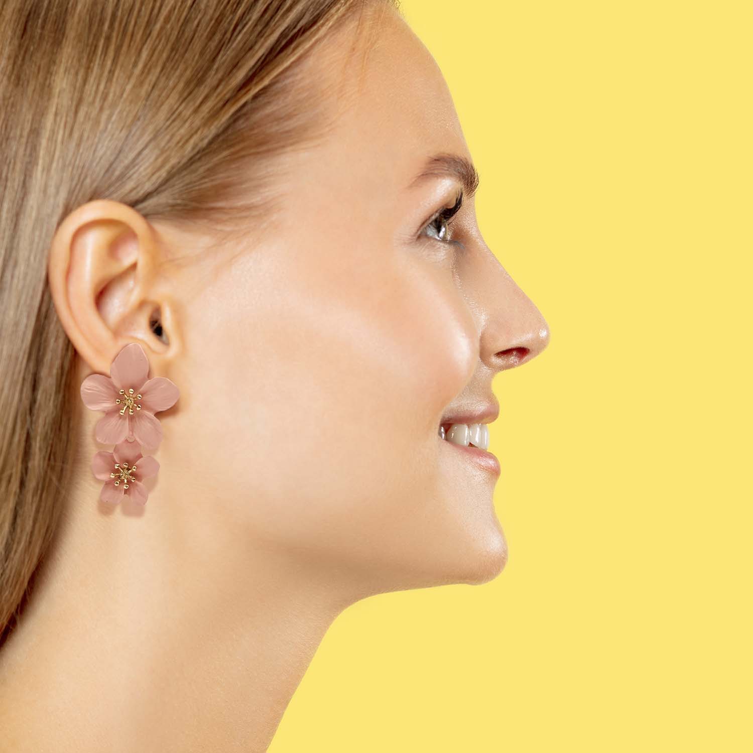 Pink Floral Earrings