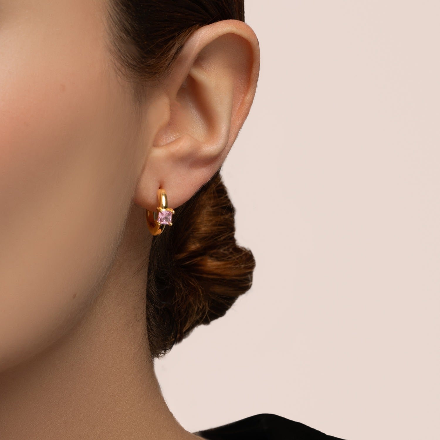 Pink Goldplated Lia Hoops