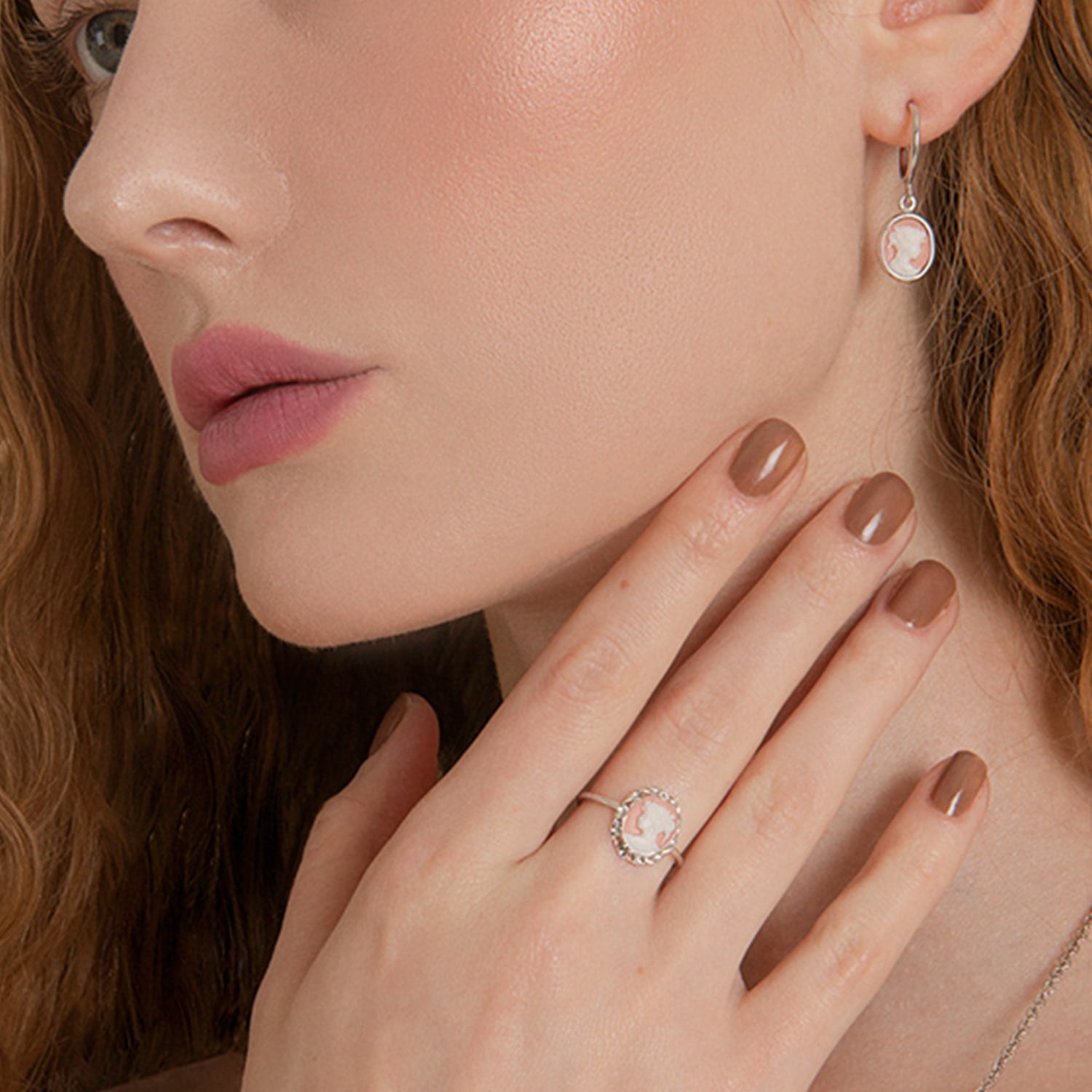 Pink Mini Cameo Stacking Ring